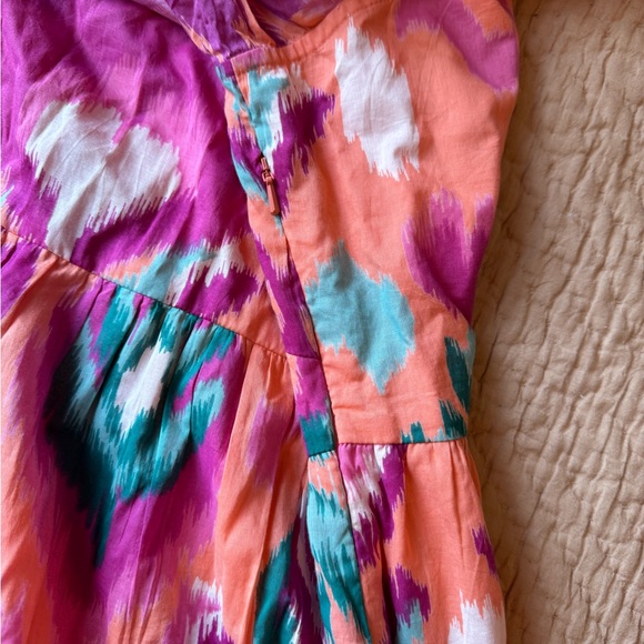 NWT Banjanan Hannah Maxi Dress Ikat Floral Spice Cotton Voile, XL - Picture 5 of 9